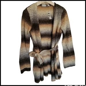 4 for $32 NWT brown striped cardigan sweater
